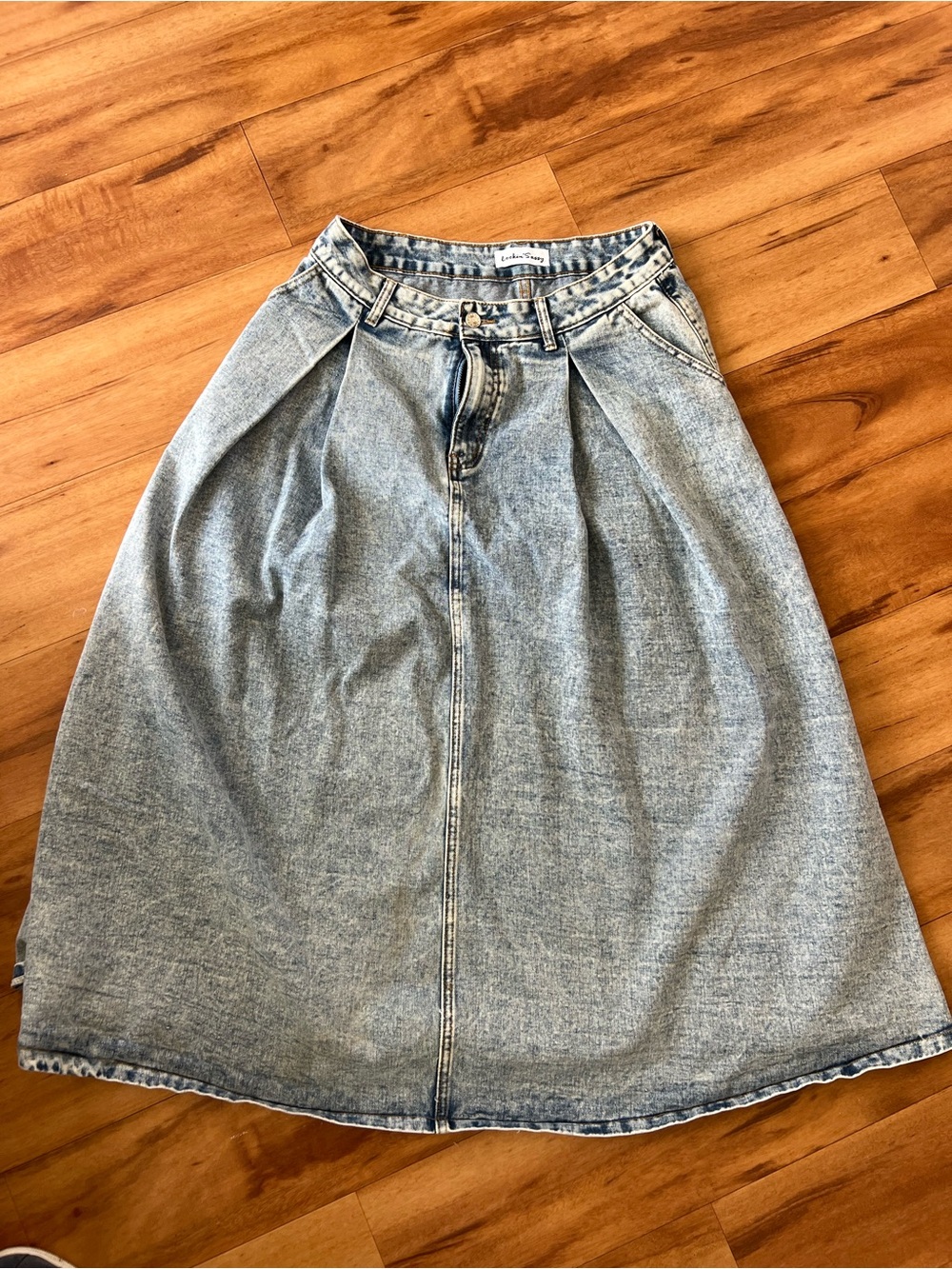Lookin Sassy Light Blue Denim Midi Skirt